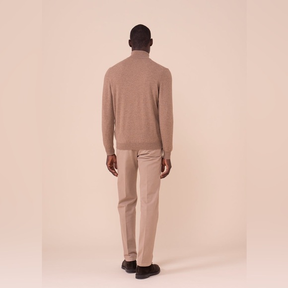 Fedeli Favonio Slim Cashmere Long Sleeve Sweater in corda tan size 54 - Picture 5 of 13